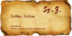 Szőke Zolna névjegykártya